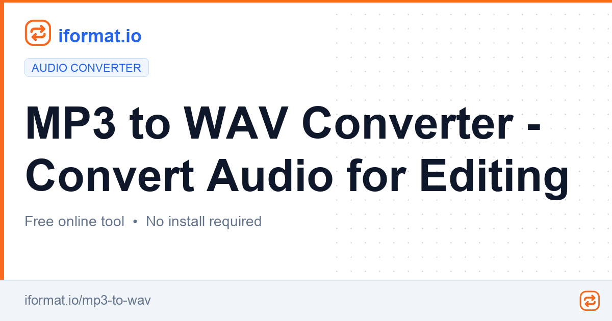 MP3 to WAV Converter - Convert Audio for Editing