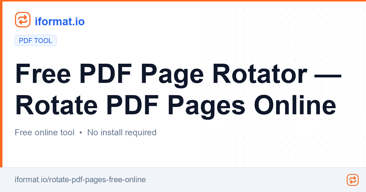 Free PDF Page Rotator — Rotate PDF Pages Online | iFormat.io